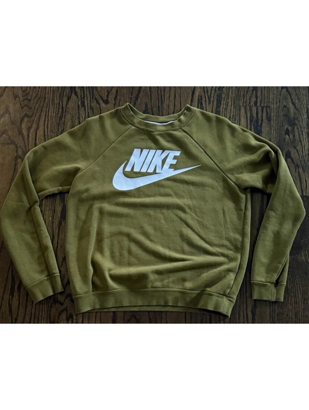 Nike Green Crewneck Pullover Sweatshirt Logo Graphic Print Men’s Size S